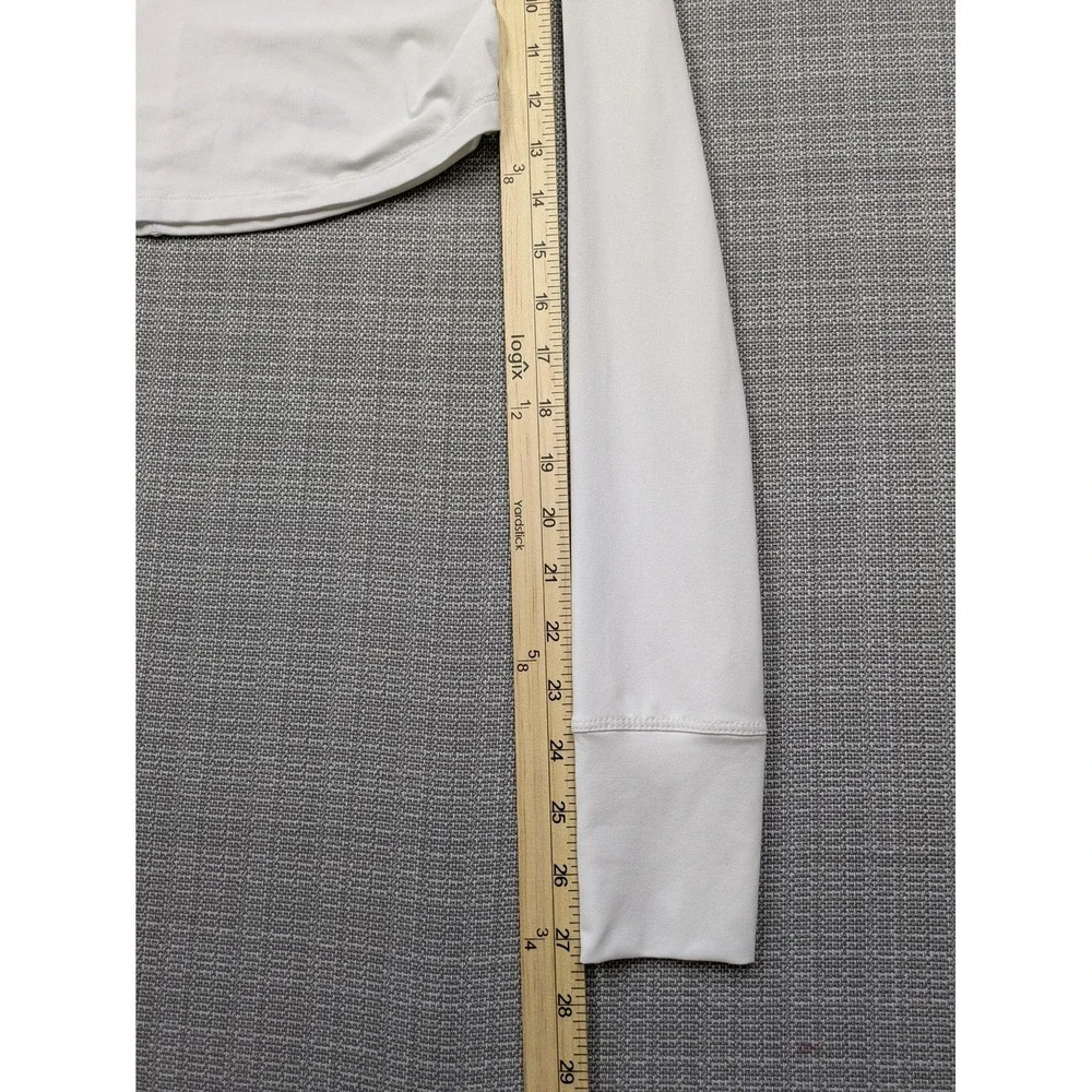Nike Dri-FIT Shirt Womens Medium White Cropped Mock Neck Long Sleeve Running Top